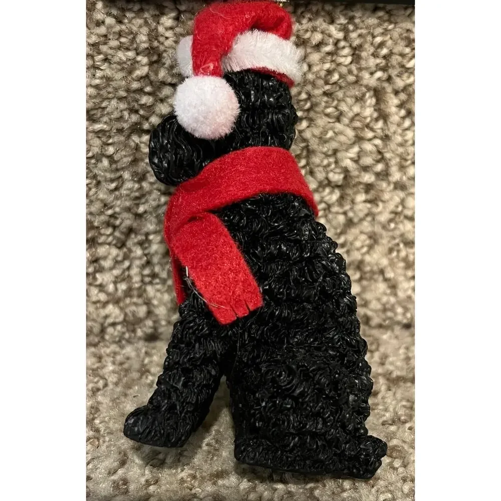 Black poodle holiday ornament - new!